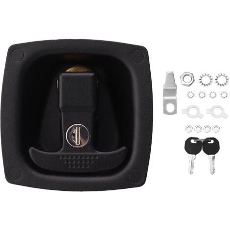 Eosnow Loquet de porte à poignée en T, 4x6mm, espacement des trous, en alliage de Zinc, bote à outils à Compression rotative pliable, loquet de verrouillage d'entrée pour bateau de camping-car (1/5)