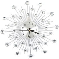 Horloge murale en métal cloutée de diamant de luxe à la mode, décor de salon et de chambre à coucher