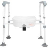 Eosnow Siège de toilette surélevé avec poignées, rehausseurs en acier inoxydable à haute stabilité pour personnes agées et femmes enceintes