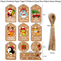 Lot De 120 étiquettes Cadeaux De Noël En Papier Kraft à Suspendre Avec