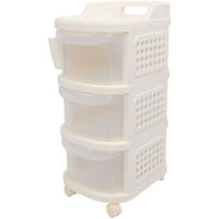 Eosnow Table à langer pour bébé, chariot avec roulettes, organisateur de rangement des essentiels de la pépinière pour nouveau-né, Type de tiroir mobile à 3 couches