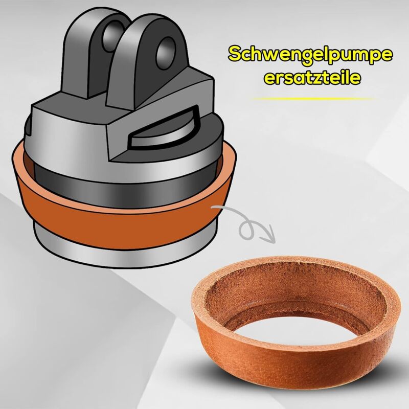 Piston De Rechange Pour Pompe à Main De Jardin - Joint En Cuir Synthétique, Dimensions 95x65 Mm - Améliore Le Débit D'eau - 10