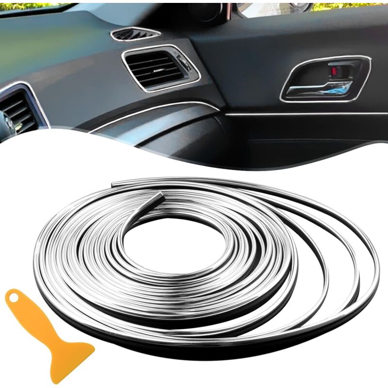 Bordure Murale Auto-Adhésive en Acier Inoxydable 9.8 Pieds x 0.98 Pouces Finition Miroir, Doré