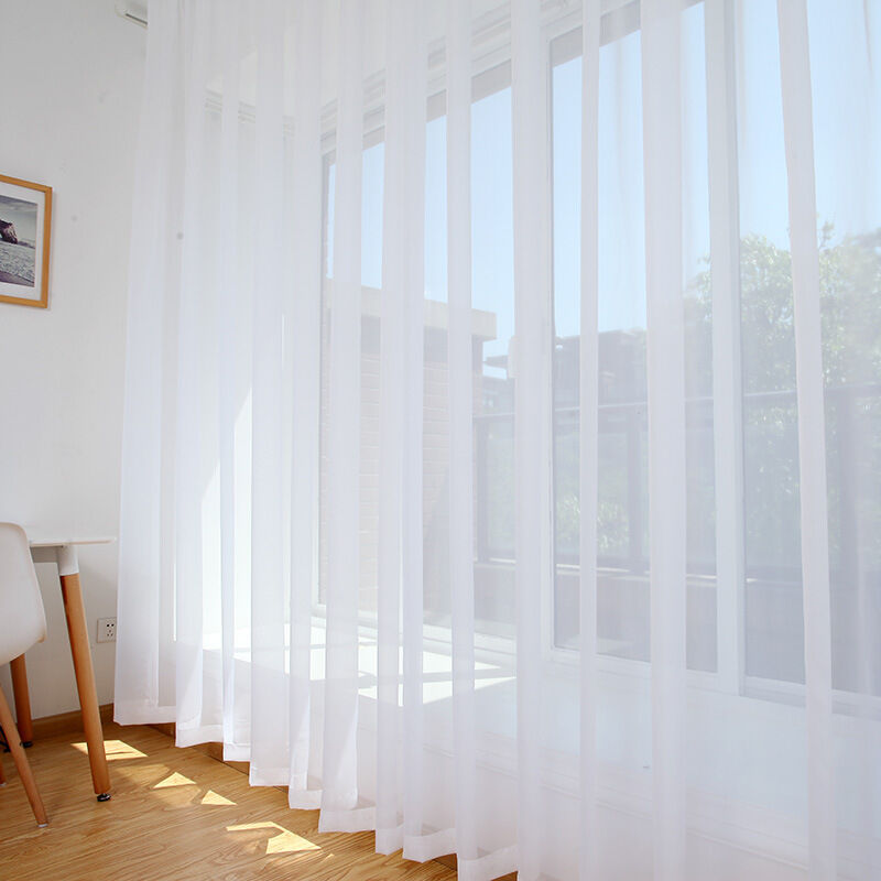 Rideaux Semi-transparents Blancs KnSam Pour Salon Ou Chambre – Lot De 2 Avec œillets, 102x183 Cm Chacun, En Polyester Recyclé Facile D’entretien