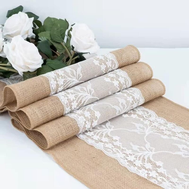 Guirlande Ivoire En Dentelle Et Toile De Jute 6 Mètres - Décoration Mariage & Thanksgiving