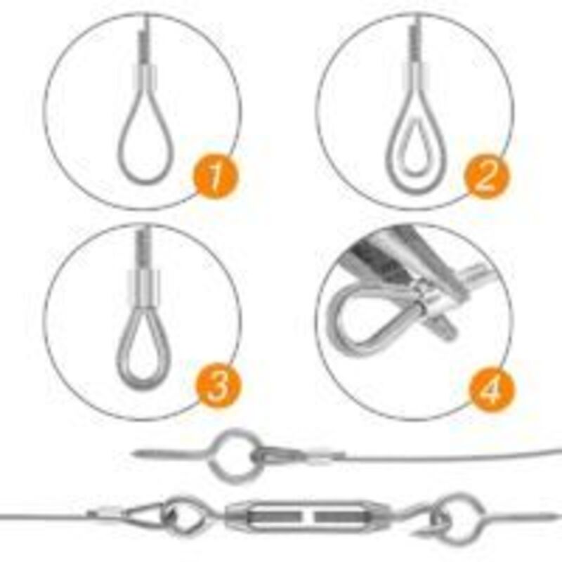 Câble étallique 50, 304 Cable Acier Inoxydable à Suspendre Kit