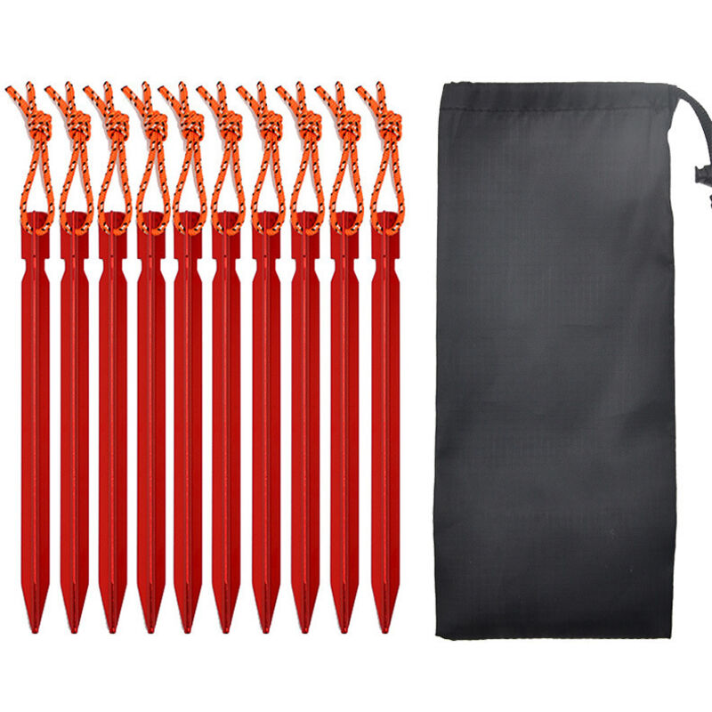 8 Sardines De Tente 20cm En Acier S45C - Piquets Noirs Renforcés Pour Camping Et Bâches