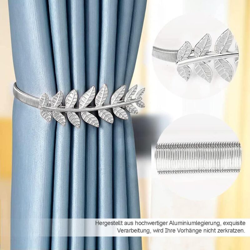Pinces à Rideau à Fleurs Bleues - Lot De 2 Clips De Fixation Pour Décorer Et Tenir Les Rideaux - 6
