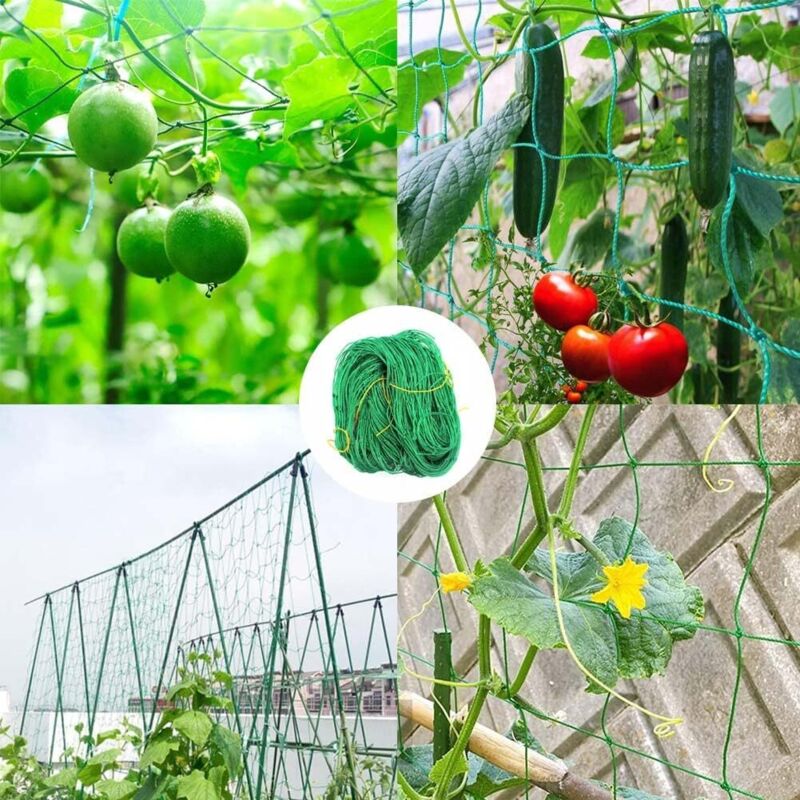 Filet Jardin Plantes Filet De Jardin GARDENIX 2x10m - 100 Clips - Pour Tomates, Concombres - Vert Maillage 15x17cm - 3