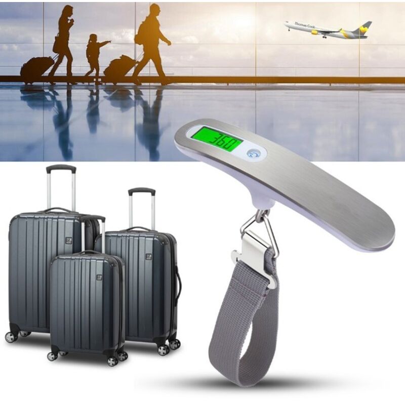 Pèse-Bagage Portable Avec Mètre Ruban - Lot De 2, Précision ±1%, Max 50 Kg, Fonction Tare, Pour Voyage