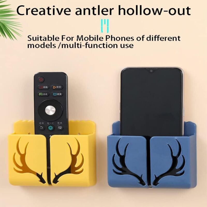 Support Murale Pour Télécommande Et Téléphone - Lot De 2 - En Bois - Organisation Bureau Ou Salon - Sans Perçage