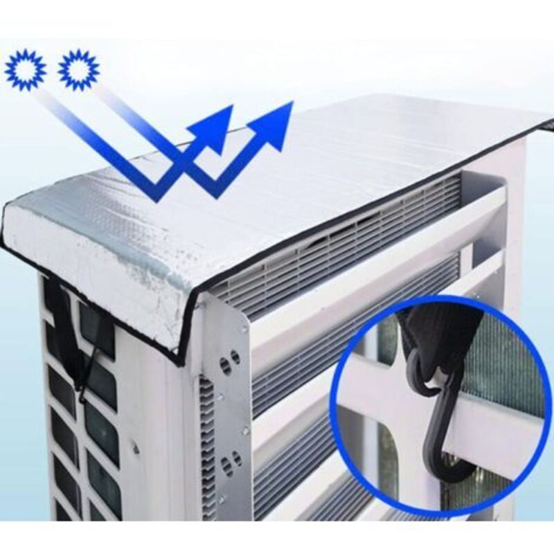 Housse Protection Climatiseur Extérieur En Aluminium - Grille Persiennes 45°, Tailles 1,5P Et 3P - Anti-vol, Intempéries