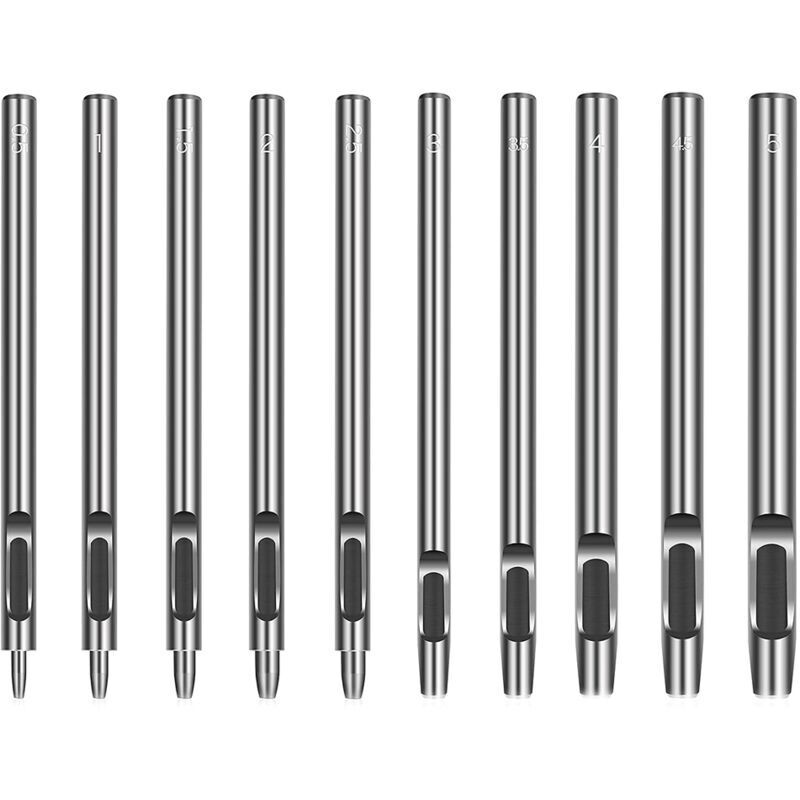 POINCON,2mm--Ensemble de poinçons creux en acier, joint en cuir, trou