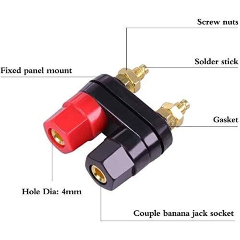 5 set Adaptateur de Fiche Banane Haut-parleur Fiches Banane, Fiches