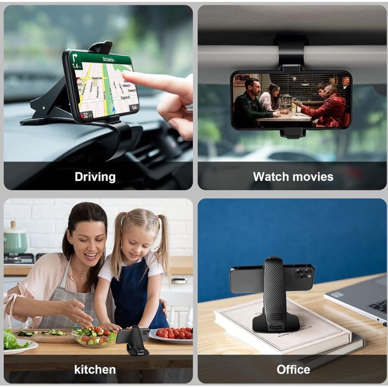 Support Téléphone Voiture Mobilefox Pour HTC U11 - Fixation Ventilation, Noir, Neuf