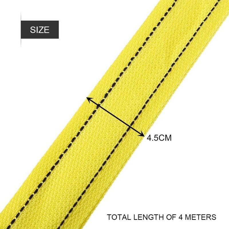 Sangle De Remorquage 4m 5 Tonnes - Polyester Renforcé - Crochets Sécurisés - Avec Sac De Rangement - Pour Voiture, Camion, VTT