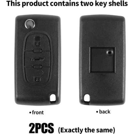 FRA Qiilu Balde Non Coupé Étui à Télécommande Pliable à 2 Boutons Pour Clé De Voiture Pour