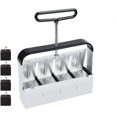 Outil de blocage de terre manuel - Outil de jardinage presse motte - 5,1 cm - Bloque le sol - Avec poignée antidérapante, presse motte pour semis, confortable pour planter, transplanter, serre