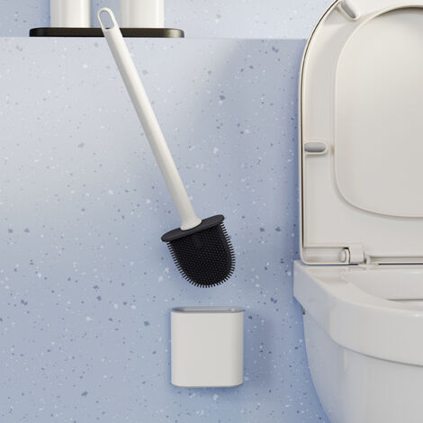 Blanc Brosse WC Silicone Plate- Brosse Toilette et Supports, Anti ...