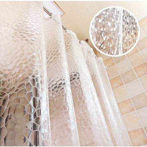 Rideau De Douche Imprimé Marbre – 180 X 200 Cm, Polyester Imperméable – Avec 12 Anneaux, Anti-moisissure Rideau Douche Polyester 180x200