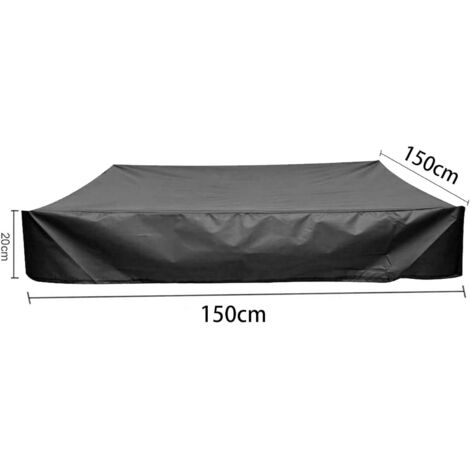 Housse De Bac à Sable Ronde 100 X 15 Cm Noire - Étanche Et Anti-Poussière TOPJOWGA
