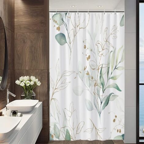 Rideau de douche motif papillon botanique floral printanier