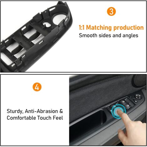 LIMBQS Couvercle Extérieur De Poignée De Porte Noire De Remplacement