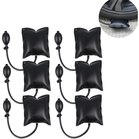 Kit De 4 Coussinets Gonflables Air Wedge - Pour Soulever Portes, Fenêtres, Meubles - TPU Résistant, Pompe Manuelle Incluse, Jusqu'à 200kg - 12
