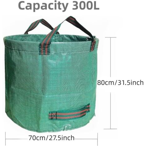 Sacs à déchets de jardin résistants 120 litres - 3 sacs à déchets industriels et en tissu - Sacs