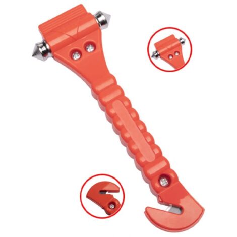 Kit 2 Marteaux Brise-Vitre & Coupe-Ceinture De Secours Pour Voiture - Réfléchissant, Urgence