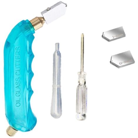 professionnel en carbure Verre Cutter, Coupeur de verre à alimentation par pistolet à usage intensif, avec tête et réservoir d'huile interchangeables (1/3)