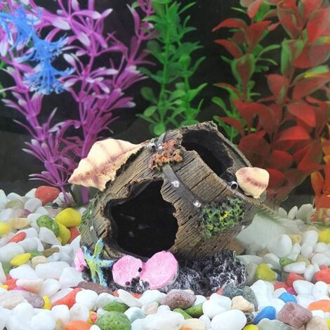Souche tronc d'arbre creux ø 8 x 30 cm décoration aquarium - Flamingo