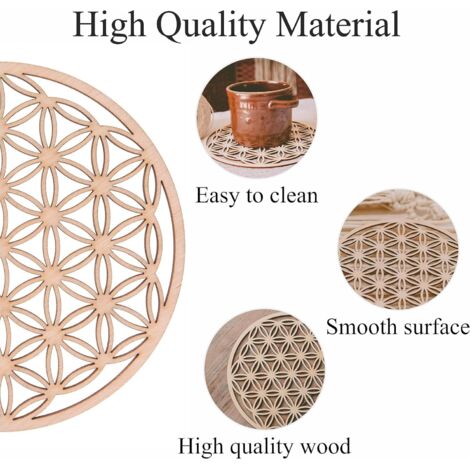 Lot De 10 Sous-Verres Bois 8x8 Cm - Design Élégant & Naturel, Protection Meubles Café Thé Boissons, Idéal Maison & Cadeau