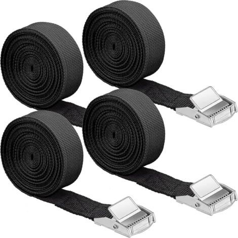 Lot De 12 Sangles D’Arrimage à Cliquet 40 Cm – Charge Max 200 Kg – Fixation Moto, Vélo, Bagages & Coffre De Toit