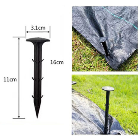 Piquets De Jardin En U En Acier Galvanisé - Lot De 10 - Pour Membrane Anti-mauvaises Herbes, Gazon Artificiel, Filets - Dimensions 3 Mm X 150 Mm - 2