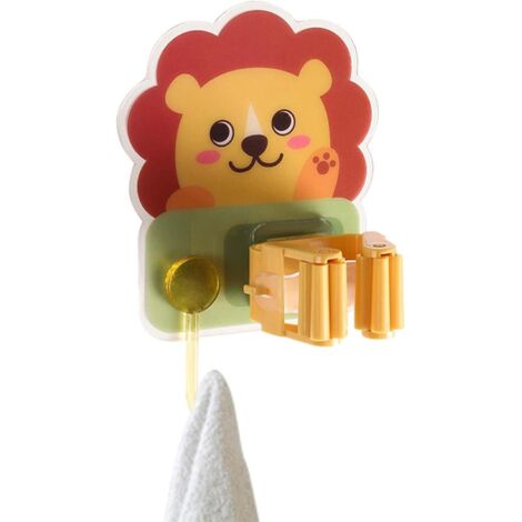 CSPARKV Balai Pince à vadrouille autocollante avec Crochet,Support vadrouille Dessin animé pour la Maison, la Cuisine et Le Jardin (1/4)