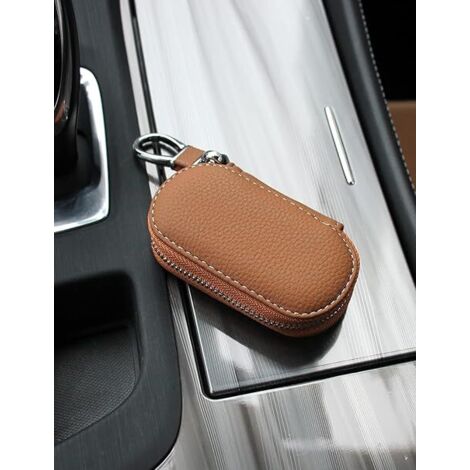 Étui Clé Voiture En Cuir Avec Fermeture éclair – Gardez Vos Clés Protégées Et Stylées ! - 6