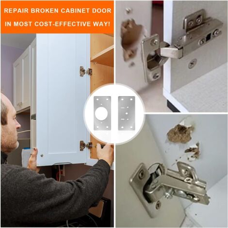 Kit De Réparation De Charnières, 8 Pièces, Avec 48 Vis, Pour Meubles En Bois, étagères, Armoires, Placards, 90 X 50 Mm | Leroy Merlin