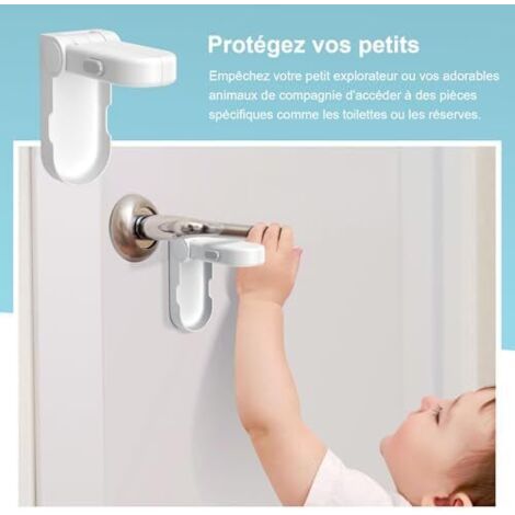 2 Pièces Verrouillage Bébé Four ABS - Protection Sécurité Enfant Rotatif 180° Adhésif