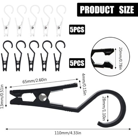 Lot de 10 Clip de Fixation Bache avec 10 Cordon Elastique