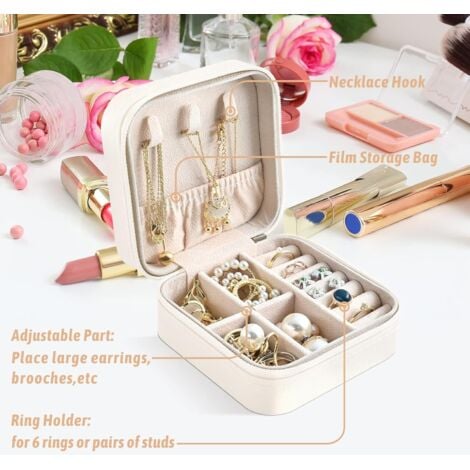 Boîte à Bijoux De Voyage Grande Boîte à Bijoux Personnalisée Pour Femme, Organisateur De Rangement Pour Bijoux Pour Fille, Boîte Avec Tiroir, Boîte à Bijoux En Velours, Cadeaux De Noël, Cadeau Pour