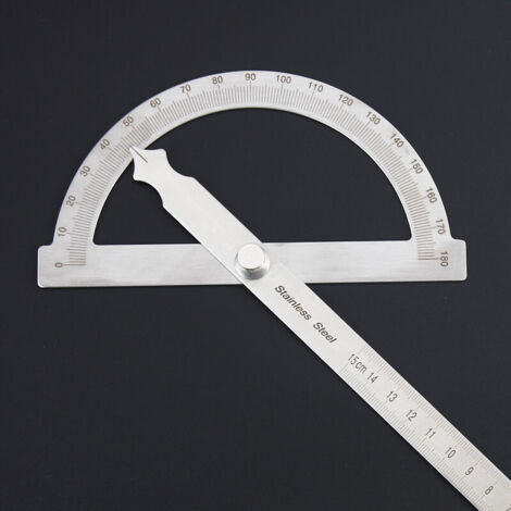 Rapporteur En Acier Inoxydable Avec Règle - Goniomètre 180°, Réglable, Tailles 80x120 Mm à 150x200 Mm