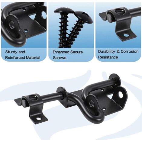 Lot De 2 Loquets De Sécurité En Acier Inoxydable - Avec Cadenas (25 Mm) Et Vis - Pour Porte, Portail, Armoire