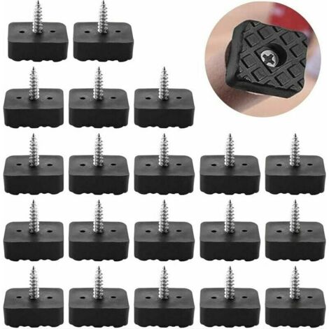 CSPARKV 20 Pcs 22x22mm Noir Patin Chaise En Caoutchouc Protection CSPARKV 20 Pcs 22x22mm Noir Patin Chaise En Caoutchouc Protection