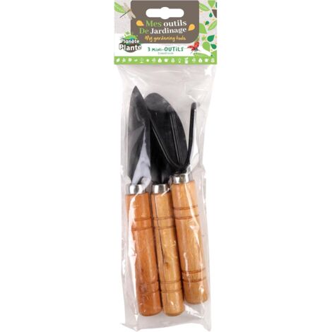 PLANETE PLANTE – Set De 3 Outils De Jardinage Pour Enfant – Métal, 2 Pelles Et 1 Râteau, Dès 3 Ans, Cadeau Nature