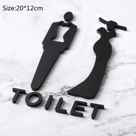 Plaque De Porte WC Homme/Femme - Panneau Signalétique Pour Toilettes - Design Universel Avec Pictogrammes