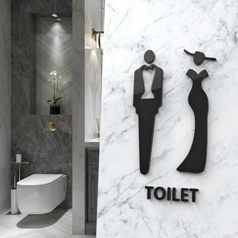 Plaque de porte WC mixtes - Plaque porte standard en aluminium
