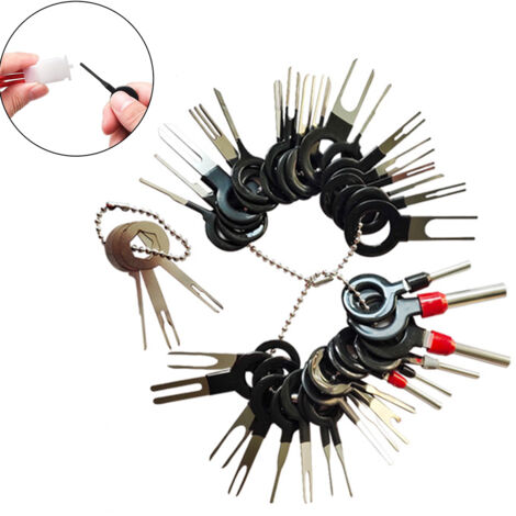 41 Pièces Outil de Déverrouillage de Voiture, Auto Terminals Enlèvement Outil Set, Retrait de Connecteur de Câble de Voiture, Voiture Électrique Câblage a Sertir Connecteur Pin Extracteur Kit (1/5)