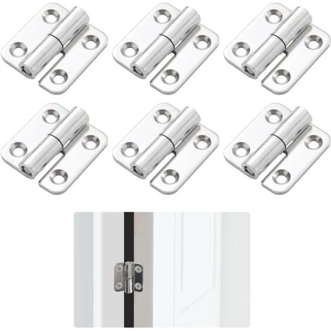 (2.5 pouces) 3 pièces chacune pour gauche + droite, 6 pièces au total, petits joints coulissants, chaque charnière est amovible Charnières de porte amovibles en acier inoxydable 304 (1/5)