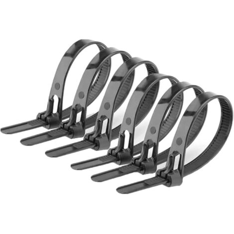 Lot De 100 Serre-Câbles Autobloquants Réutilisables, 7,6 Mm X 300 Mm, Résistants À La Chaleur Et Au Froid, Organisateur De Câbles Polyvalent Durable, Blanc (1/5)